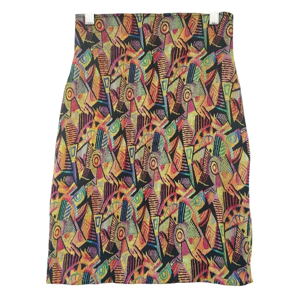 Express Tricot Womens Vintage Artsy Retro Italian‎ Art To Wear Mini Skirt Size M